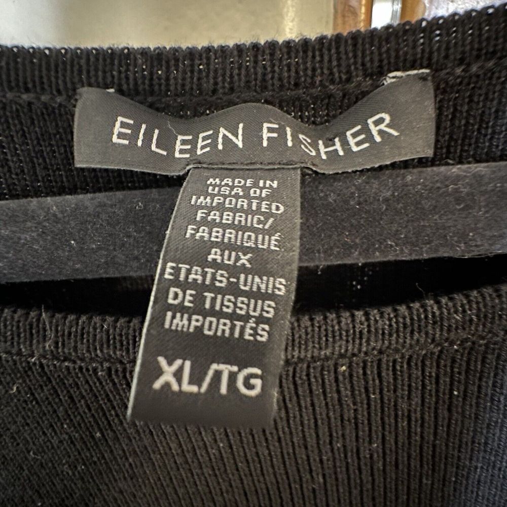 Eileen Fisher Dress Tencel Black White Color Block Knit Pullover XL *READ* - Picture 6 of 8